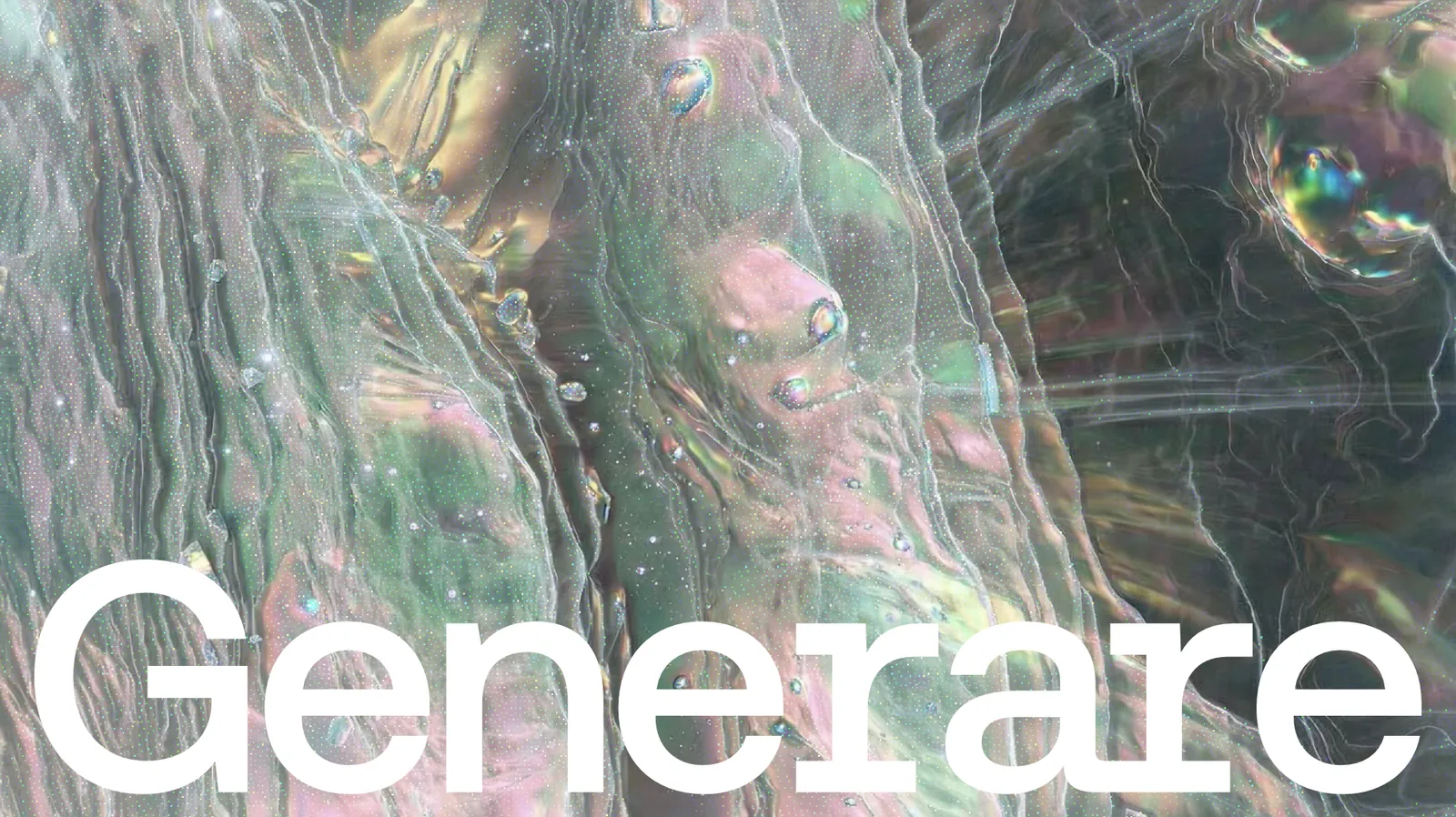 The Generare wordmark over an opalescent texture