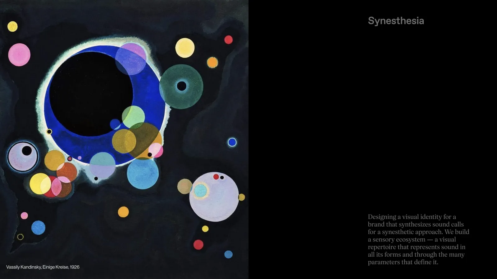Synesthesia: Vassily Kandinsky, Einige Kreise, 1926, a reference for the Gradium identity
