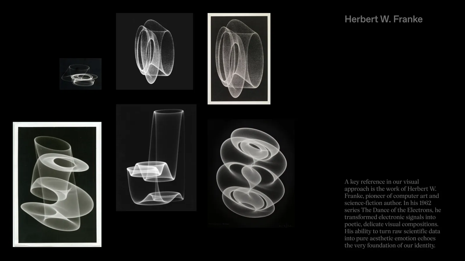 Herbert W. Franke's electronic drawings, a key reference of the visual approach
