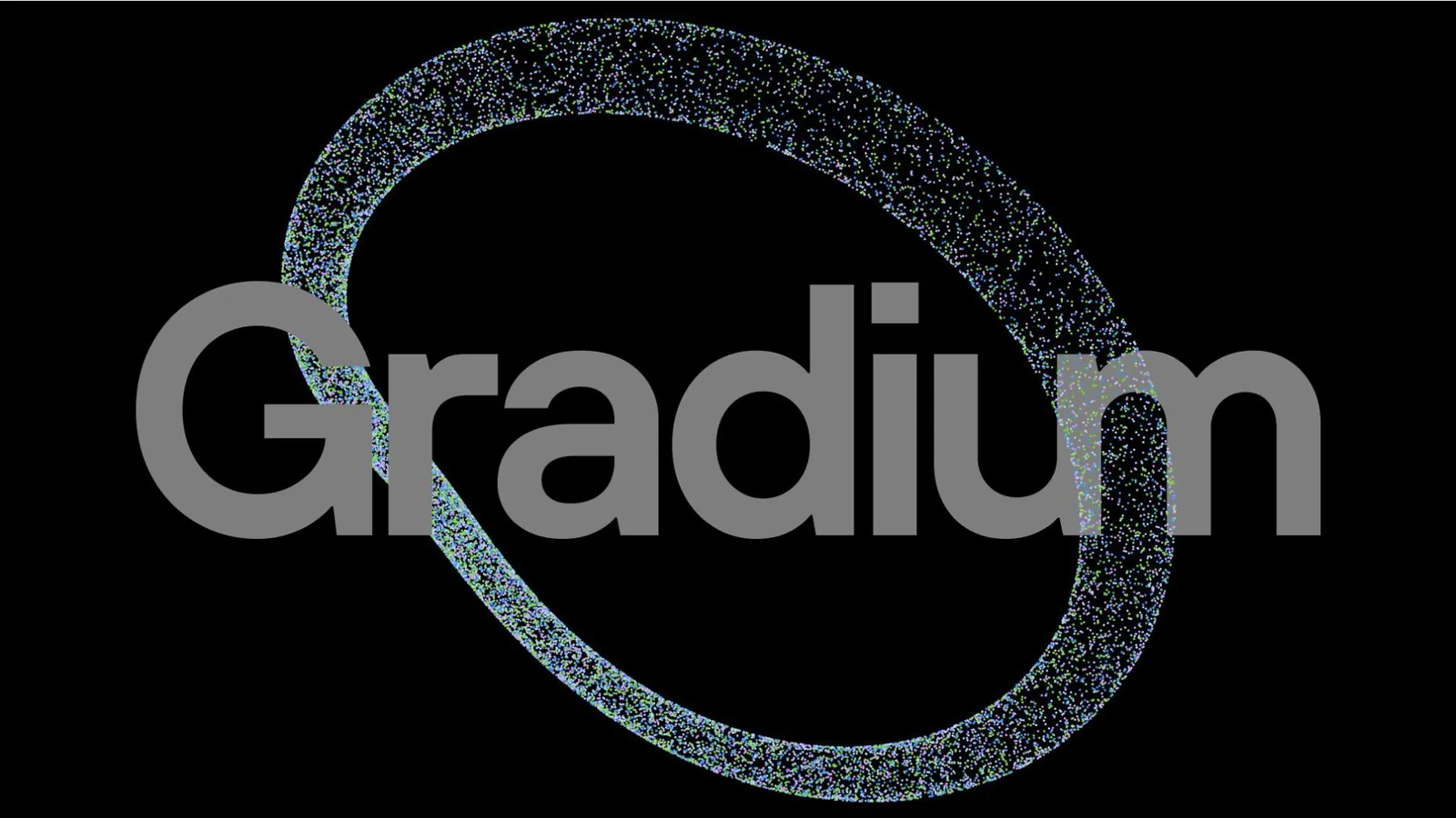 The Gradium wordmark and its particle ring